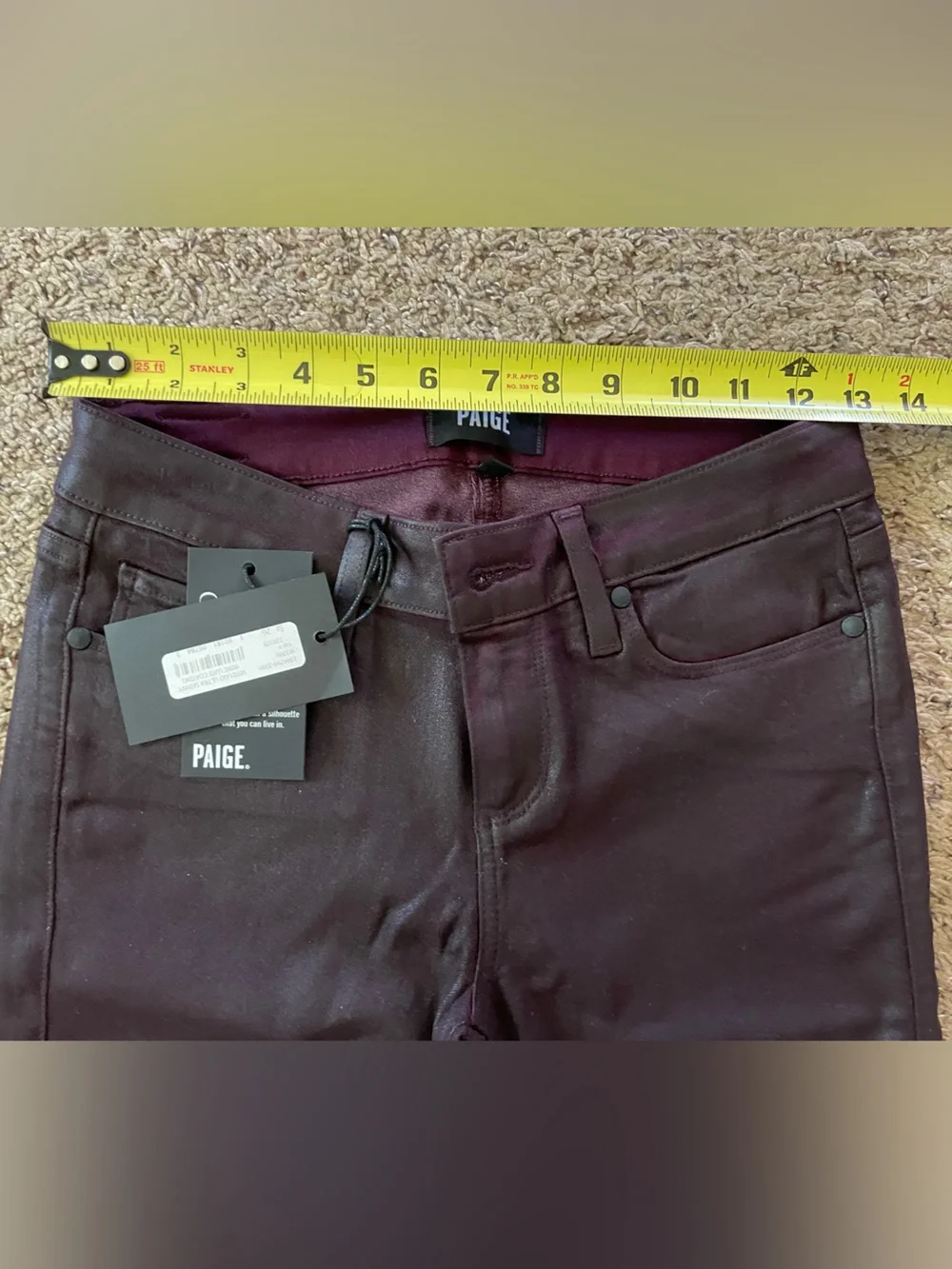 NWT Paige coated denim skinny jeans